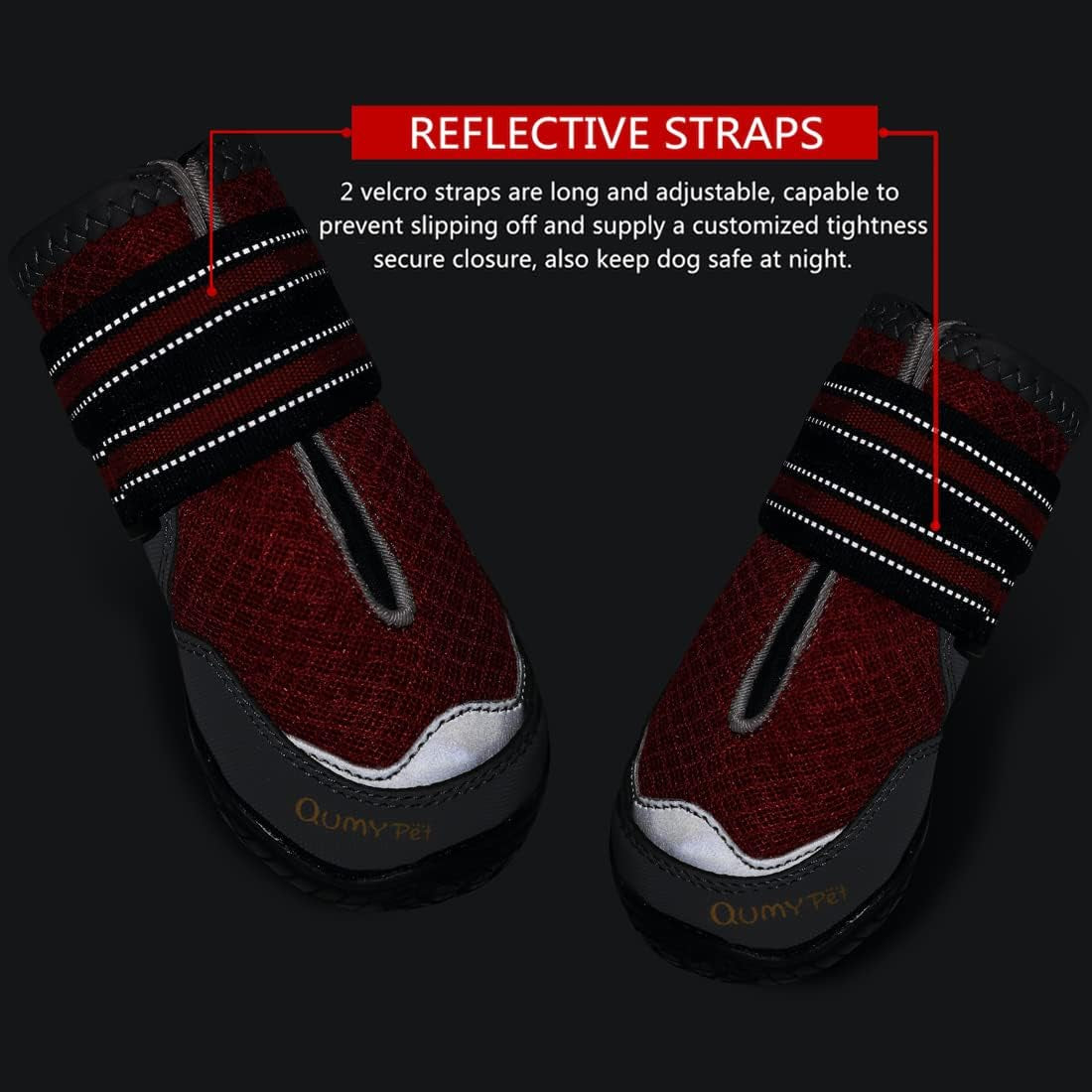 2PCS Dog Boots for Large Dogs, Medium Dog Shoes & Paw Protectors for Hot Pavement, Summer Heat Protection, Mesh Breathable Nonslip Dog Booties for Hardfloors, Walking Running Hiking Red Size 2