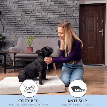 Memory Foam Dog Bed (High Density) - Orthopedic Dog Bed Insert for Large Dogs and Small, Medium, Extra Large Dogs - 5 Bed Sizes from Puppy to 100Lbs Dog - Temperature Regulating Cooling Bed - XL